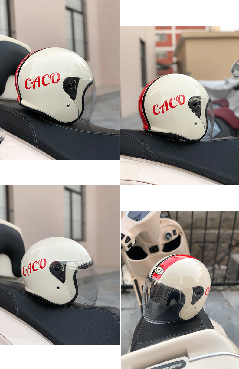 LYL Helmet Electric Motorcycle Universal 3C Warm Windproof Portable Retro