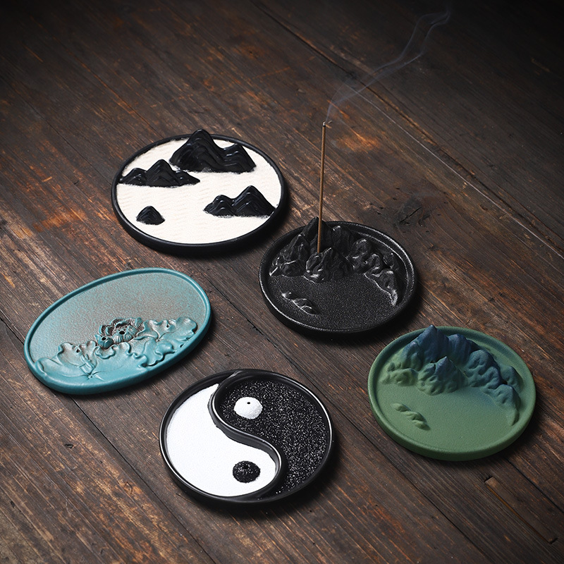 陶瓷線香爐香插創意擺件茶道供奉仿古香座線香插檀香爐家用跨境