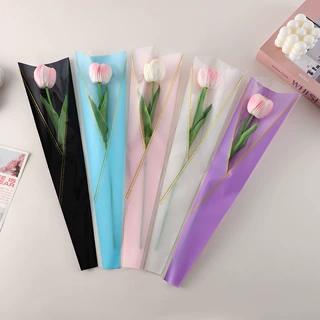 七夕美人鱼opp单枝袋花束包装纸鲜花玻璃纸包花纸摆摊diy花艺批发