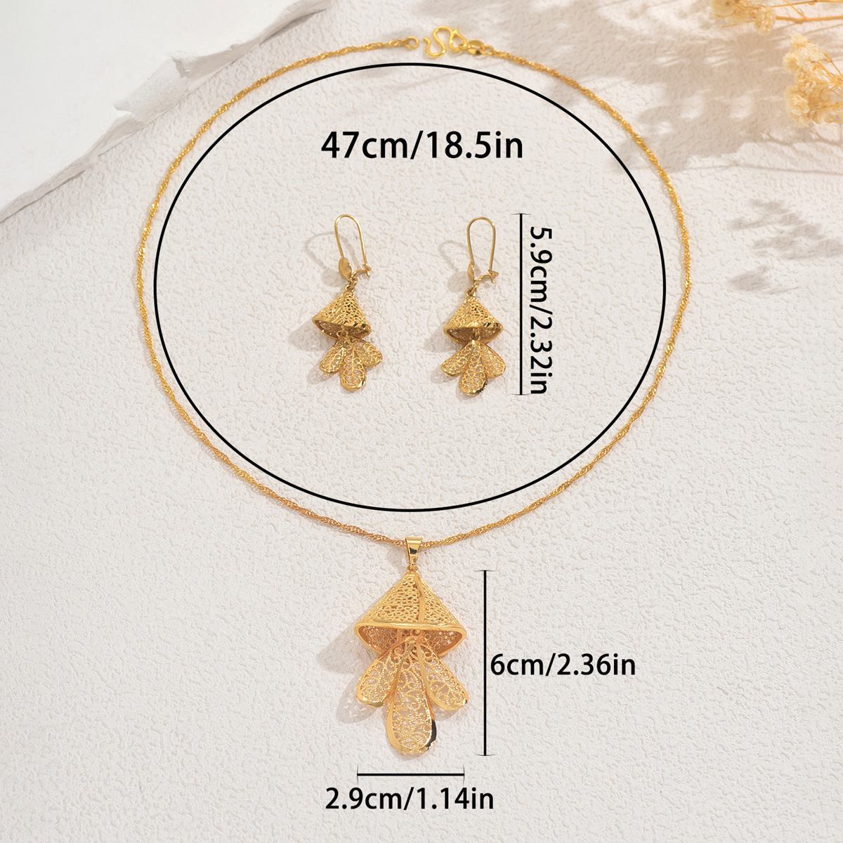 Set gioielli donna stile arabo collana e orecchini da sposa_voghion.com