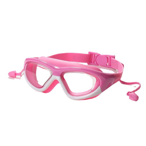 Kilang Children's Swim Goggles with Integrated Earplugs, Fashionable High-Definition Swimming Glasses, Anti-Water Level Reflection, Anti-Fog Swimming Goggles