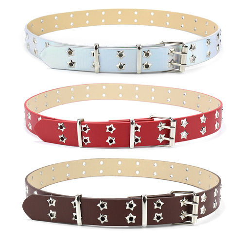 Cross-border hollow star punk women's belt y2k niche design belt women's decorative versatile jeans belt
