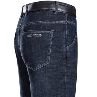 Main Push Brand Spring and Summer Jeans Men's 2025 New Middle-aged and Young Leisure Straight Denim Long Pants Non-ironing