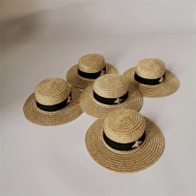 2022新款小布玩具娃娃平顶金丝高端草帽玩具宠物太阳帽小蜜蜂配件