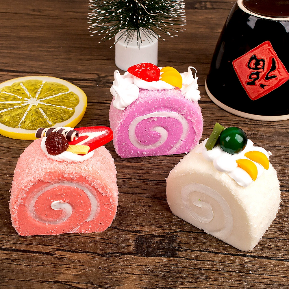 Food Ice наклейка на холодильник средний номер швейцарский рулет PU медленный отскок яйцо модель 6cm фруктовый крем торт Food Play diy