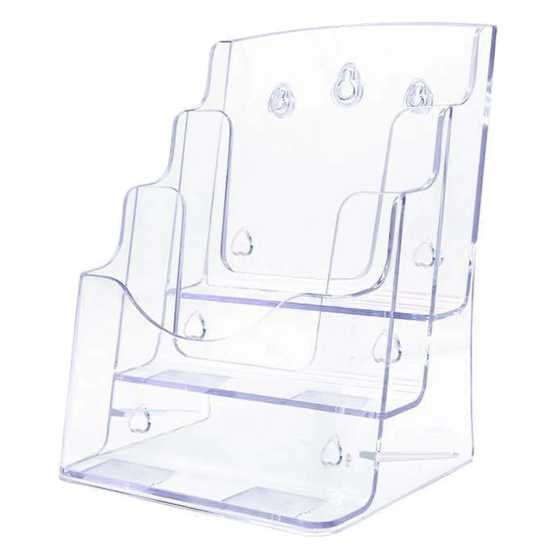 A4 трехслойная Складная рамка информационная стойка коробка подставка для брошюр прозрачный Настольный каталог цветная страница Складная полка для флаеров