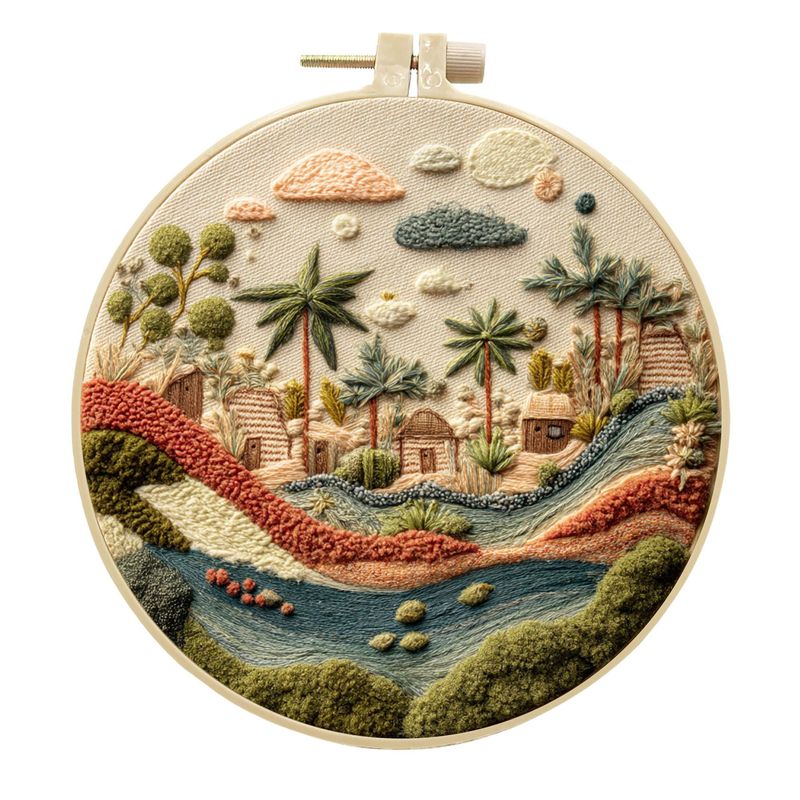 オリジナル先行販売クロスボーダー新製品刺繍 diy 風景手作り生地材料パッケージキットクリエイティブ手作り裁縫英語|undefined