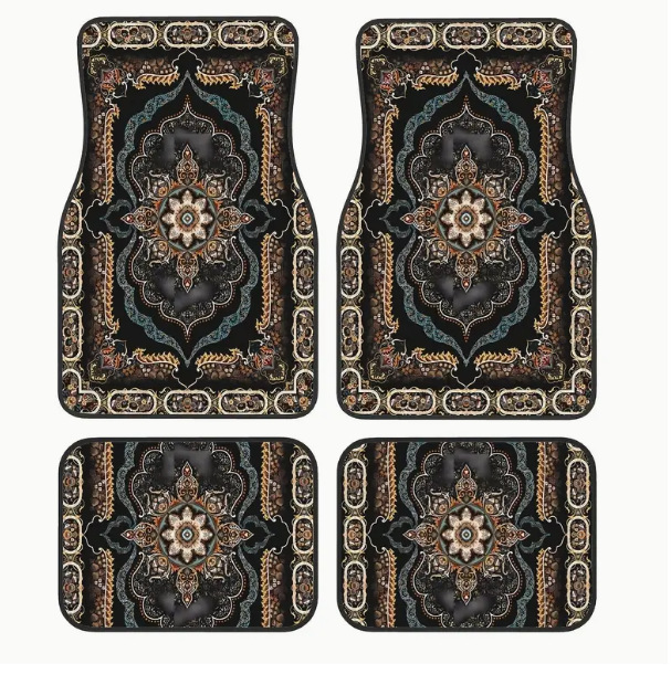 TEMU retro estilo nórdico alfombra de pie de coche alfombra de cuatro piezas tapete resistente a las manchas almohadilla de pie Amazon TEMU al por mayor