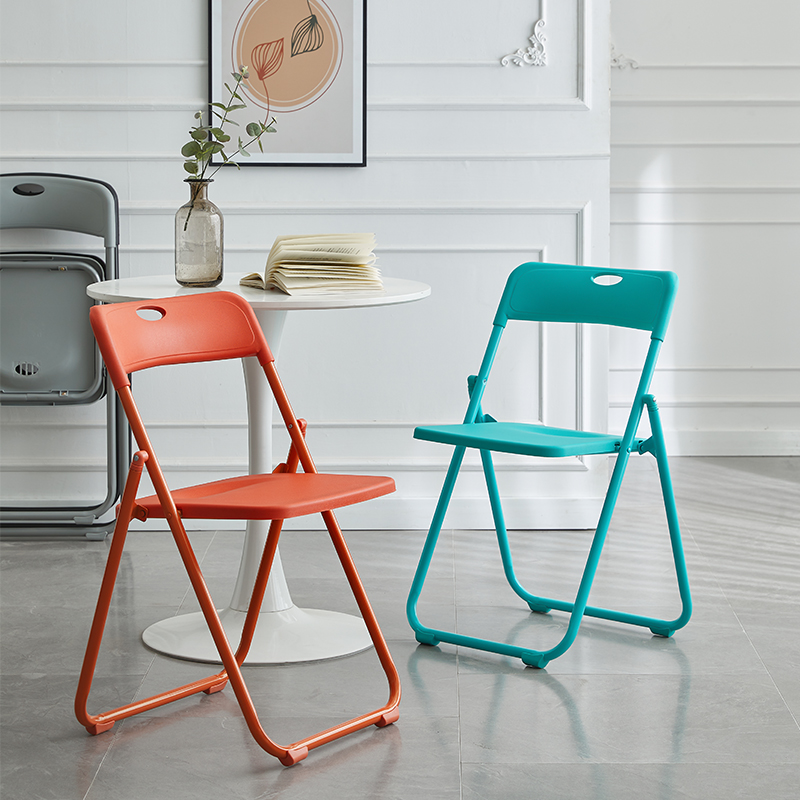 silla plegable hogar simple silla fotográfica de plástico moderno dormitorio oficina de capacitación de reuniones al aire libre silla de respaldo taburetes