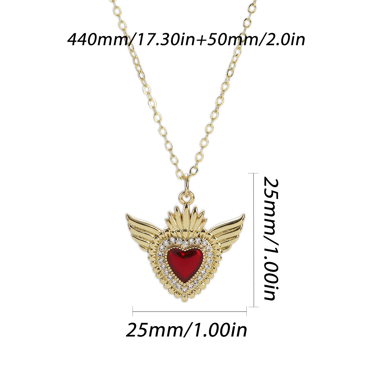 17g Weight Pendant, Chain Jewelry Making Type Copper Chain Material 1 Piece Quantity Holiday, Street Occasion Copper Material Heart Shape Pattern Unisex Gender Plating Design Retro, Simple Style Style 1 Piece Copper Heart Shape Pendant Chain 9