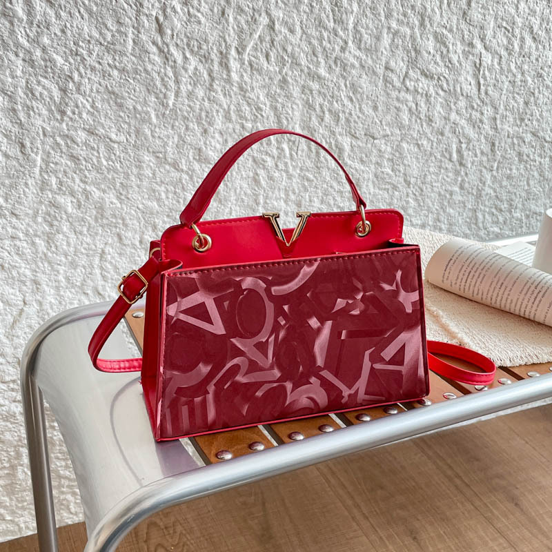 Bolso Cuadrado Bandolera con Estampado de Letras de PU para Uso Diario