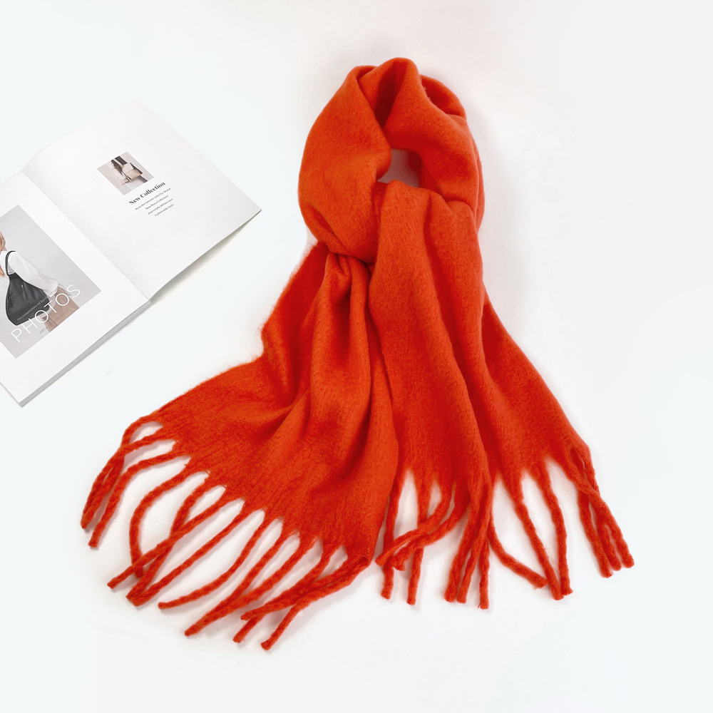 Women's Streetwear Solid Color Mohair Scarf display picture 2