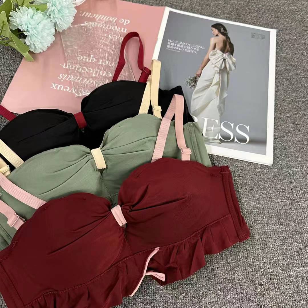 Nuevo estilo de verano brillante sin marcas cómodas ropa interior brillante sexy desnudo sujetador contra el pecho contra la caída del sujetador