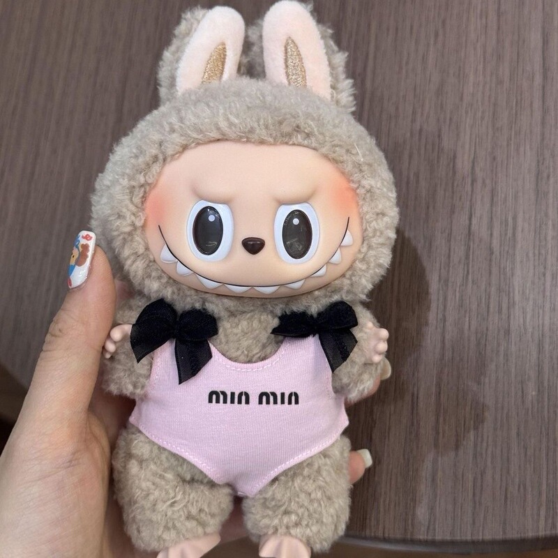 Suitable for Labub First Generation Summer Pink Bow Bikini Doll Clothes Vinyl Doll Replacement Accessories