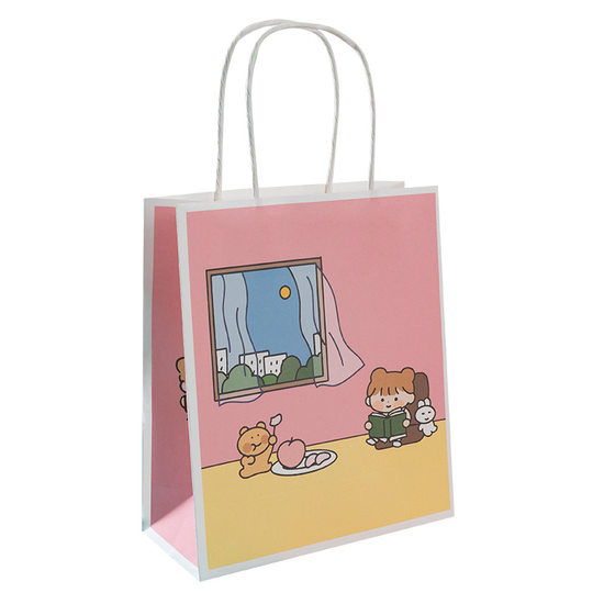 Cartoon Gift Paper Bag Spot ins Cute Girl Bear Kraft Paper Handbag Birthday Candy Bag Handbag