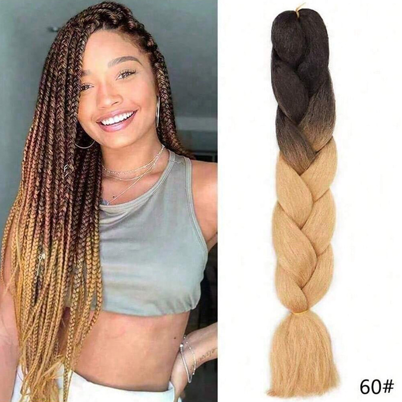 Peruca de trenza africana mujer color trenza artefacto de alta temperatura seda de trenza cabello cabello cab