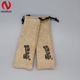 Environmental protection Christmas linen bag drawstring girdle gift packaging bag text play storage bag primary color imitation linen organic food bag