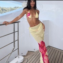 2025亚马逊速卖通欧美新款性感泳衣女温泉度假沙滩裙套装跨境Temu