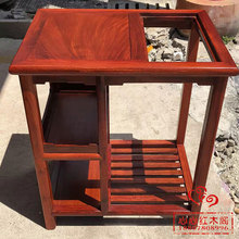 中式红木家具缅甸花梨木茶几大果紫檀茶水架可放电磁炉休闲茶水几