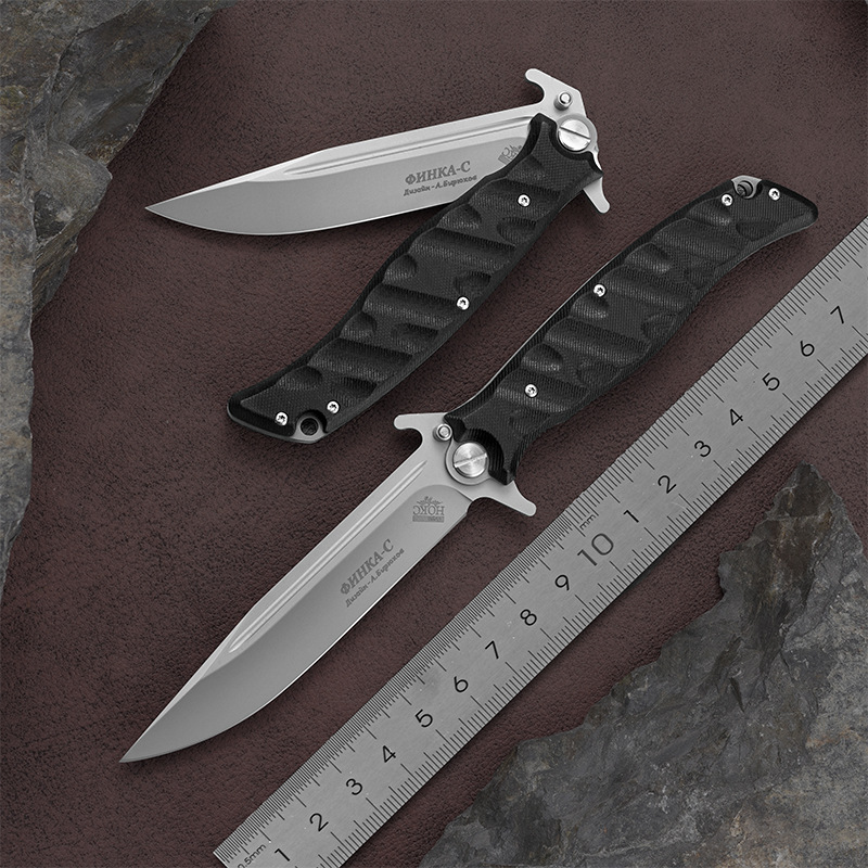 俄罗斯折叠刀户外刀随身小刀野外折刀生存刀防身刀荒野求生刀开刃
