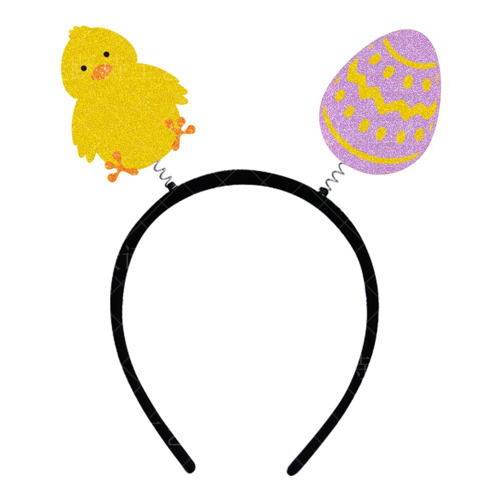 Transfronterizo nuevo huevo de Pascua Tema del partido Decoración Accesorios diadema accesorios para el cabello niños conejo Festival actividad apoyos
