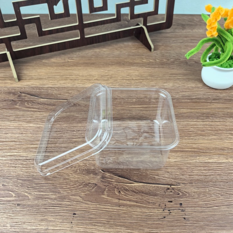 Caja de embalaje de pastel de mousse cuadrada, caja de tiramisu, caja de embalaje de postre de leche de soja, caja de embalaje de horneado, caja transparente de lasana