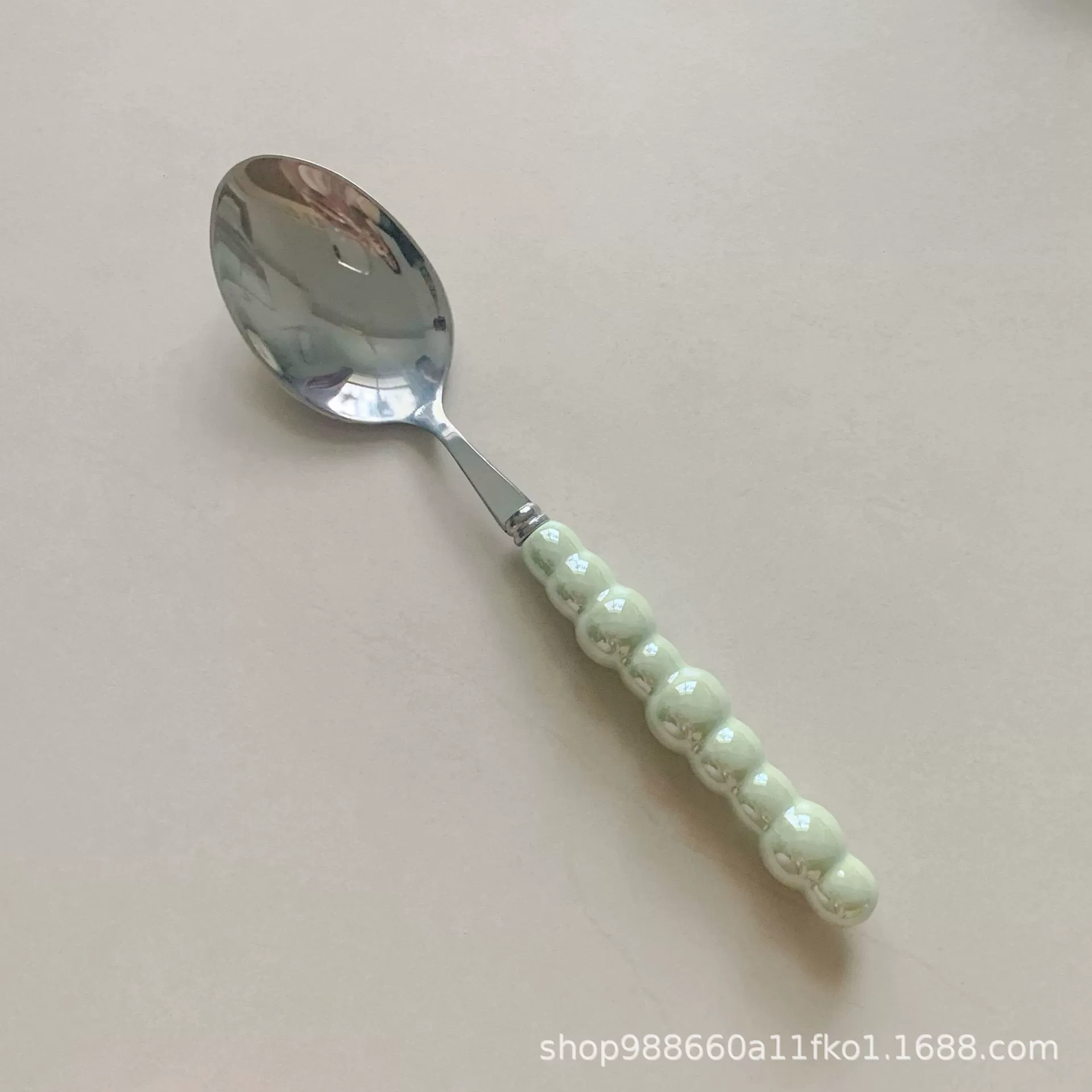 Ceramic tableware pearl stainless steel, set, spoon, fork, light luxury style, home decor