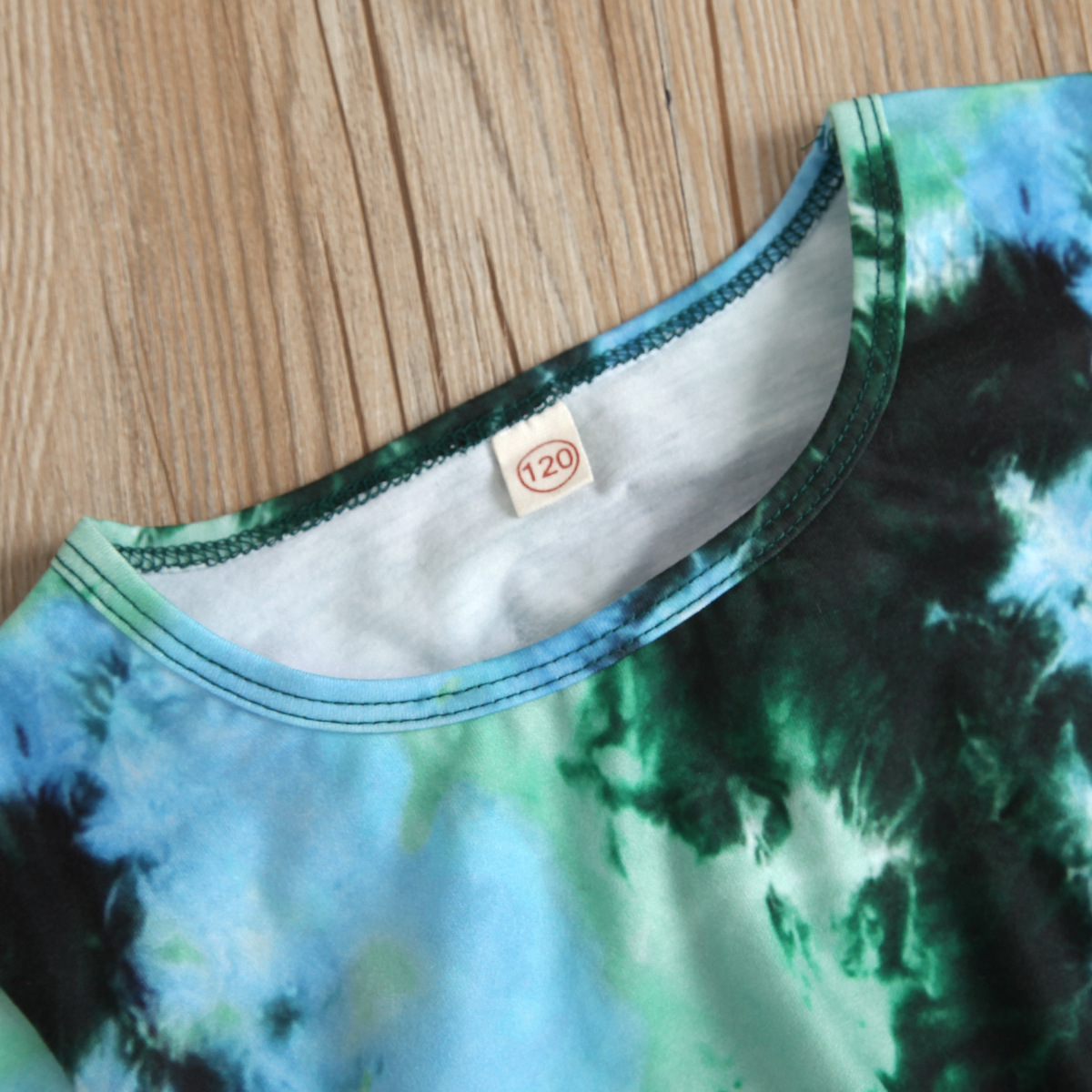 Kinder Tie-dye Rundhals Kurzarm Oberteil Und Rippshorts Set_voghion.com
