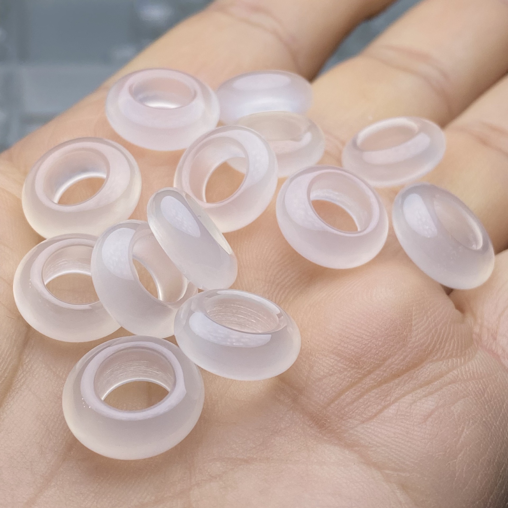 Natural white agate beads for bracelets, necklaces, and DIY jewelry making