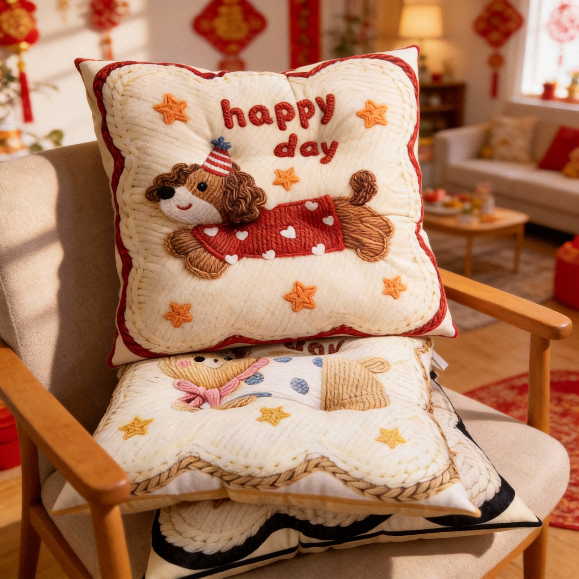 Cartoon square children's pillow for students