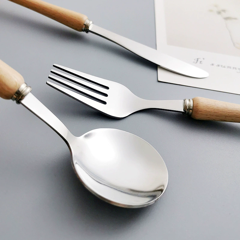 Японская минималистичная посуда из нержавеющей стали, ложка, крем- fork, палочки для еды, ручка для домашнего использования
