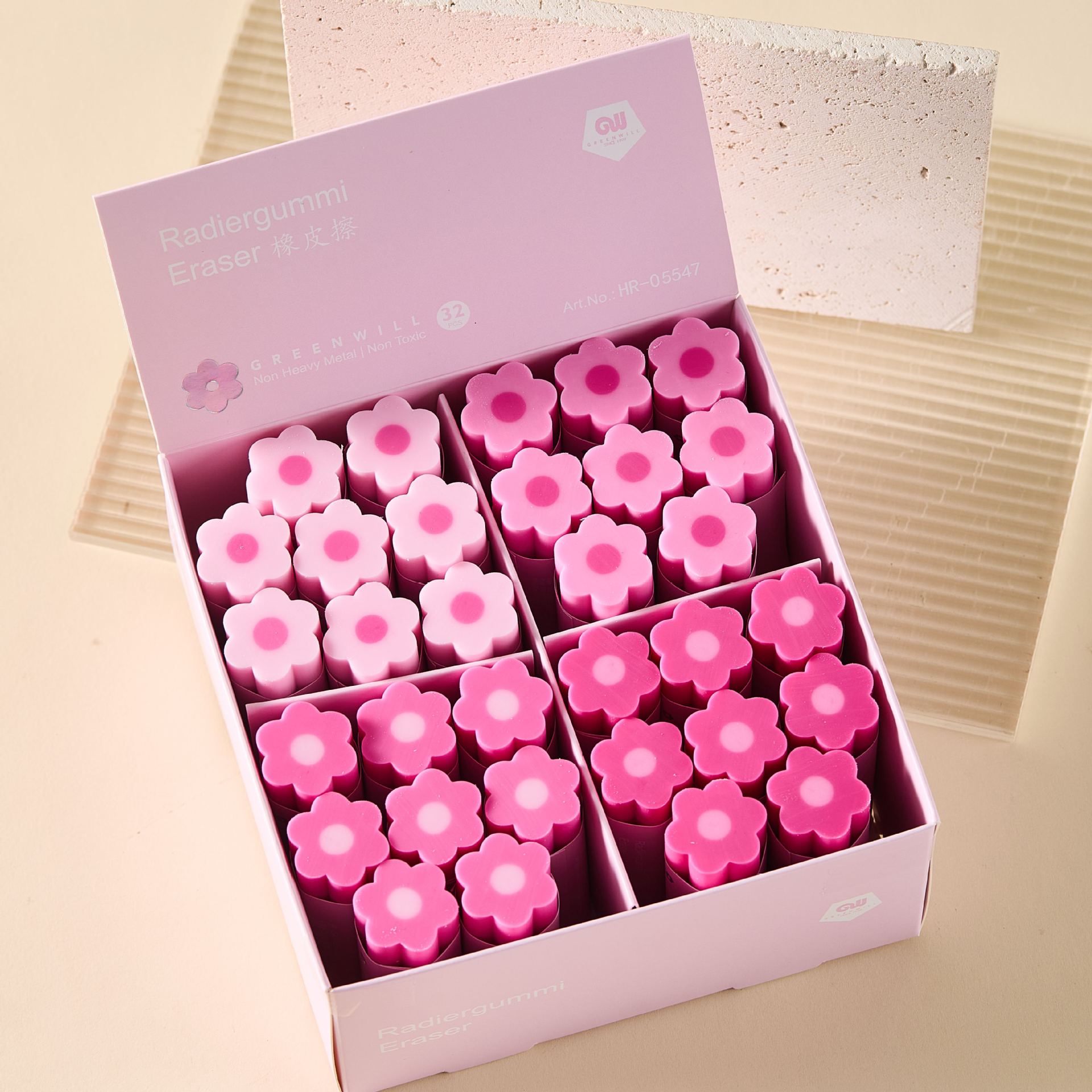 Gradiente PVC flor borracha material de estudio borracha de goma