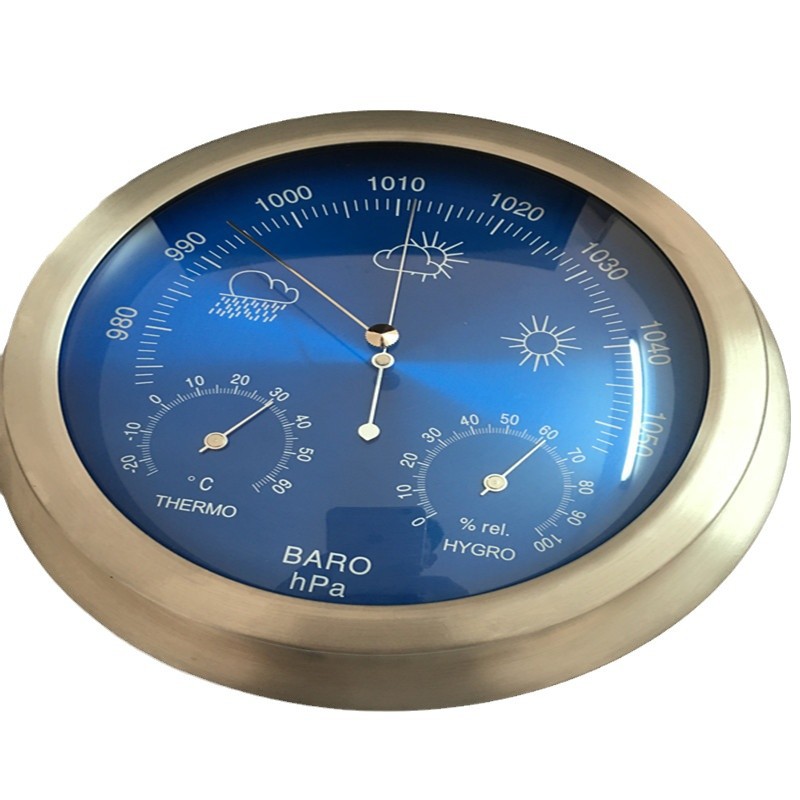 130mm medidor de presión atmosférica termómetro higrómetro estación meteorológica THB9392 barómetro película caja de metal barómetro