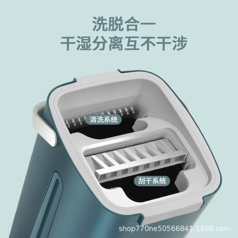 2025新款免手洗平板拖把干湿两用拖布桶批发懒人旋转拖把桶刮刮乐