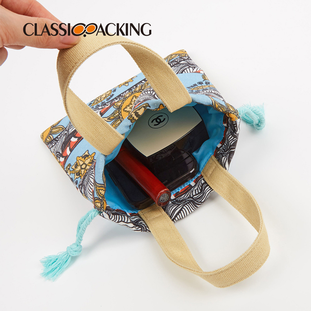 Suministro directo de fábrica al por mayor bolsa de lona bolso de color simple tejido de compras bolsa de algodón bolsa de cordón