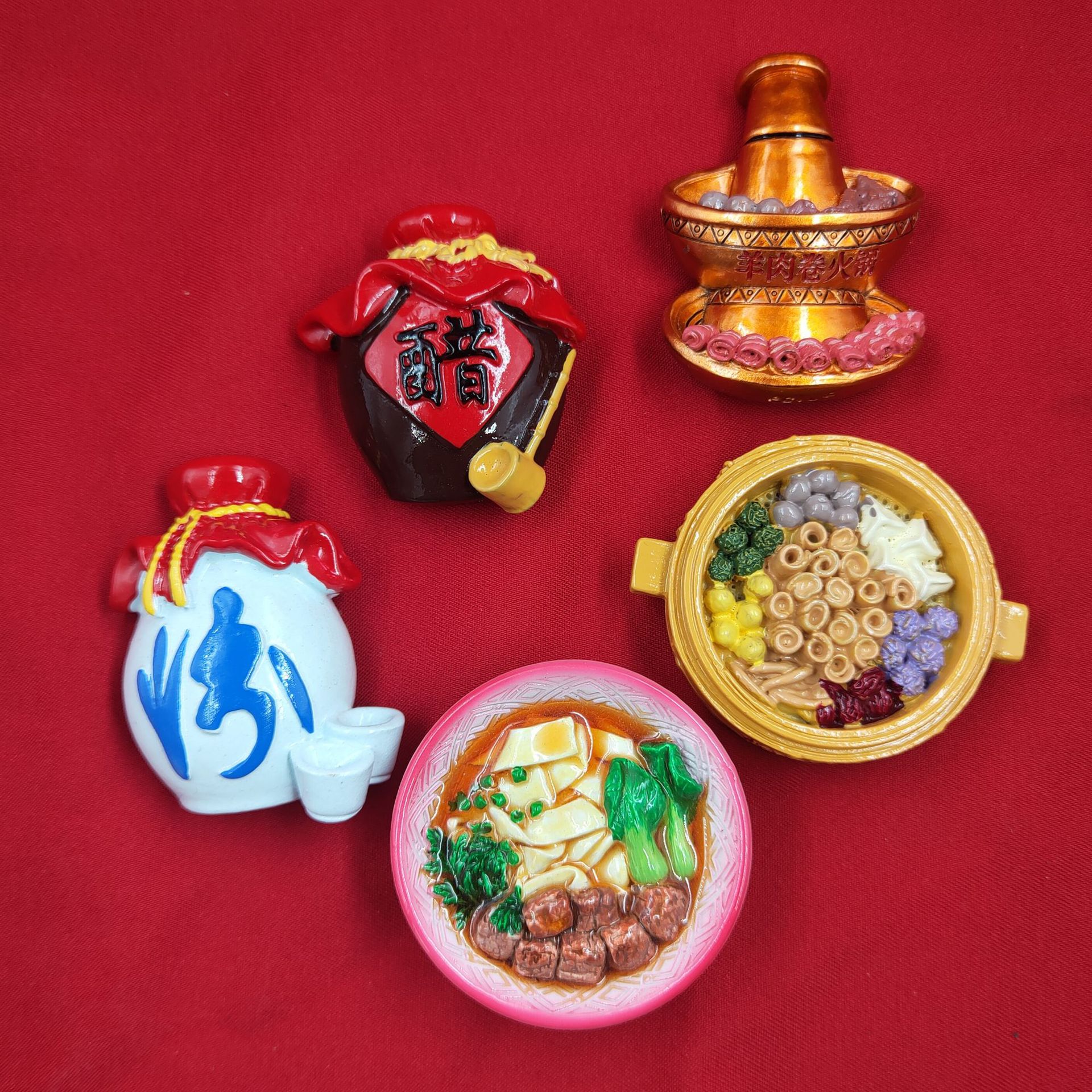 山西特产旅游纪念仿真美食树脂磁性食谱冰箱贴