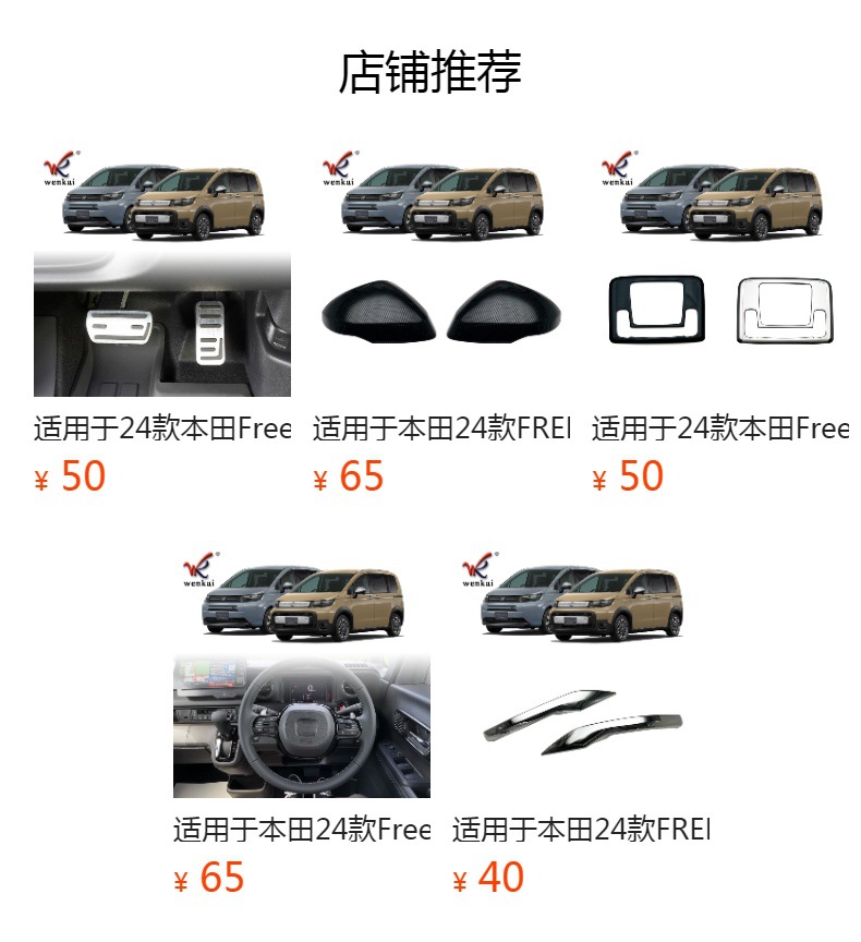 Suitable for Honda 24 Freed modified exterior door handle special decorative plating bright strip handle cover patch