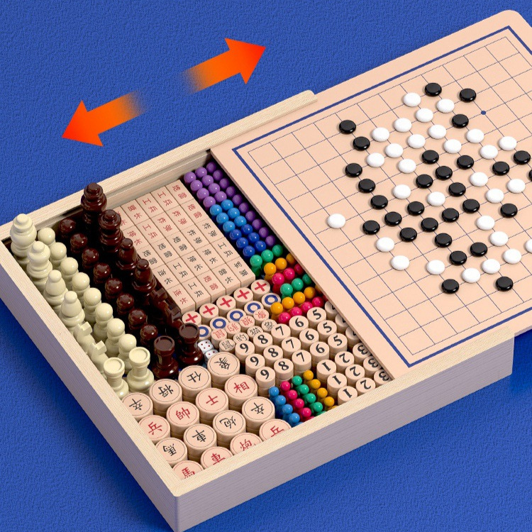 Damas personalizadas, ajedrez volador, backgammon, juegos de ajedrez de lucha, ajedrez multifunción, juguetes educativos de madera para niños de escuela primaria