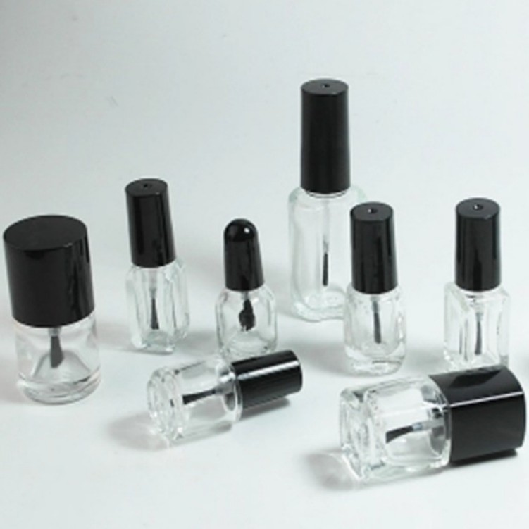 供应5ml10ml15ml透明圆形指甲油瓶美甲油胶瓶成套玻璃瓶指甲油瓶