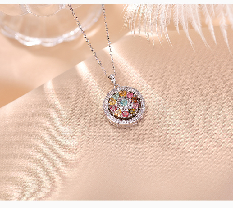 Mặt dây chuyền bạc S925 mạ vàng hình mặt nạ cổ điển có thể xoay, khắc Lục Tự Chân Ngôn — Vàng cỡ lớn (mặt dây chuyền đơn) chi tiết 10