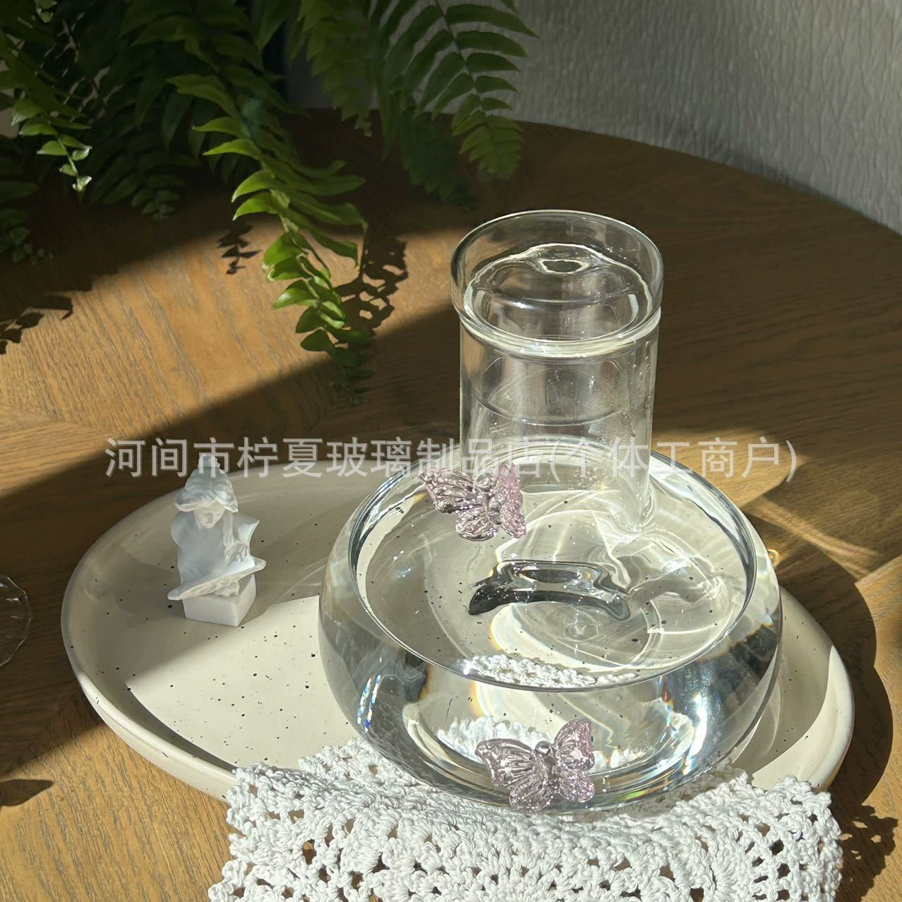 Розовая бабочка чашка жаростойкое стекло красное вино трезвитель бутылка разложитель чайник многофункциональный подарок для девочек