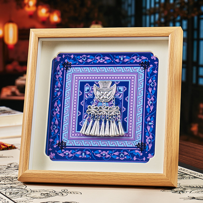 Colorful Guizhou Ethnic Style City Souvenirs, Landmark Items, Silver-Framed Paintings, Cultural and Creative Gifts, Boutique Store, Tourist Attraction Supply