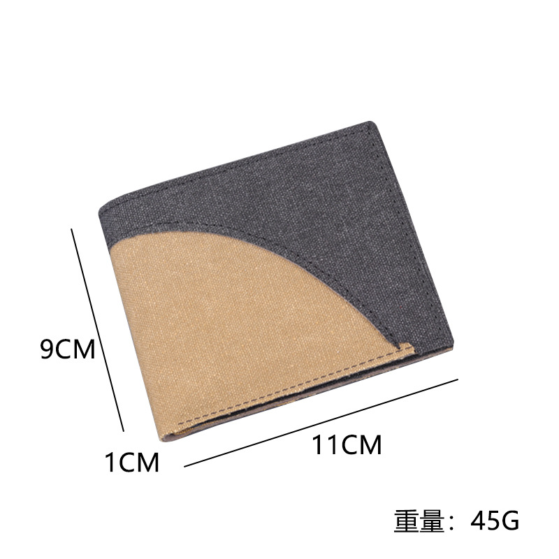 Cartera corta de denim para hombres 9 carteras de tarjetas para hombres cartera de lona para hombres tela suave