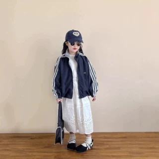 爆款女童外套春秋款新款儿童装洋气时髦棒球服中大童休闲夹克上衣