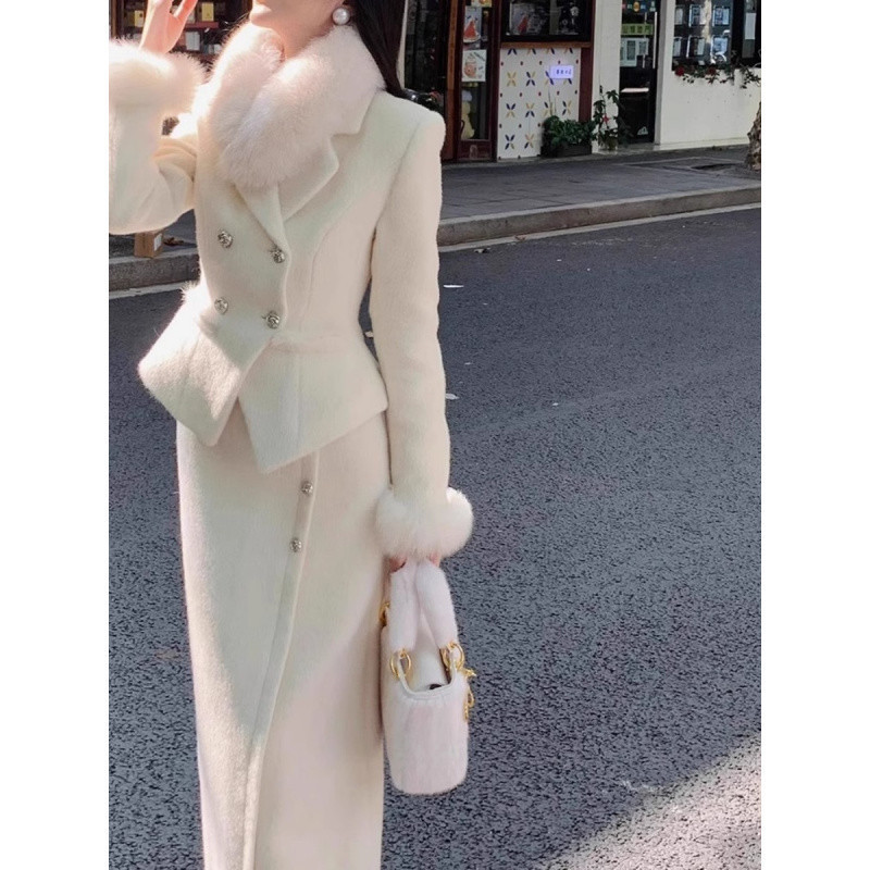 socialite-style-white-fur-coat-skirt-small-dress