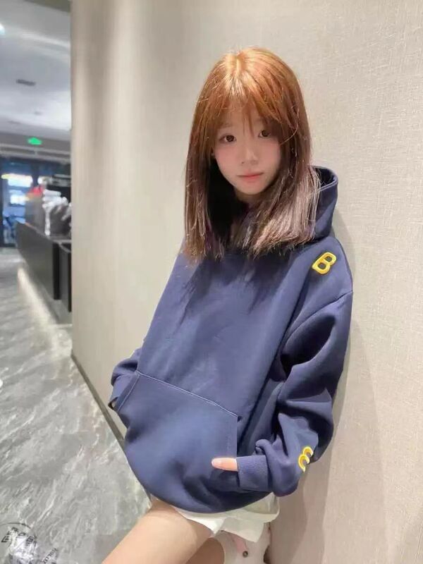 国潮牌美式字母刺绣连帽卫衣女秋冬薄款学生炸街设计感情侣上衣潮|undefined