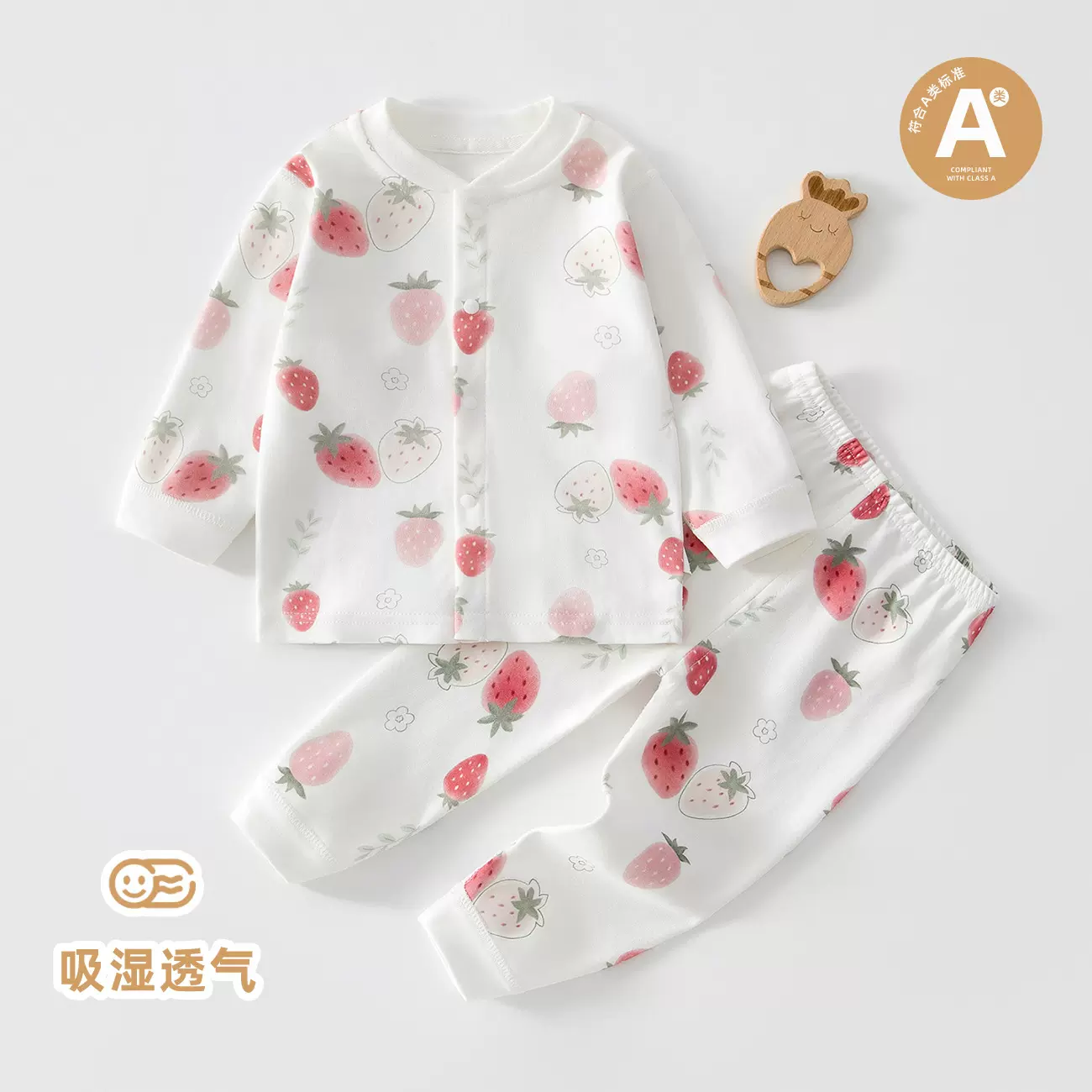 春装秋装新款婴儿衣服4月3岁男女宝宝中开纯棉家居服儿童内衣套装