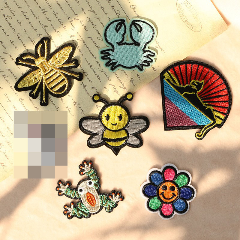 朵酷电脑绣花动物补丁卡通螃蟹青蛙徽章鞋帽箱包服装辅料刺绣布贴