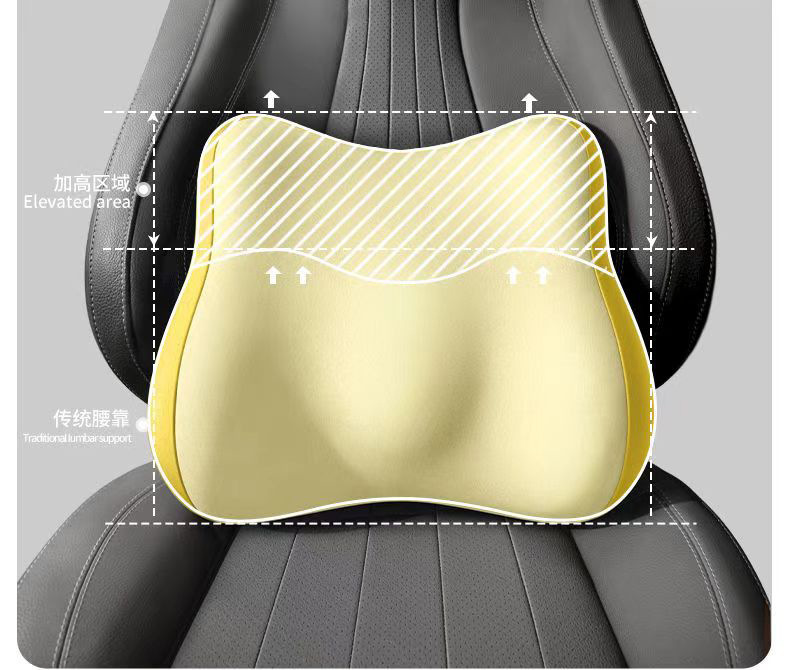 New memory foam car headrest can be customized LOGO headrest lumbar support waist pillow chair lumbar support