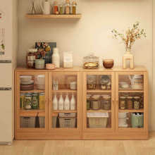 实木餐边柜橱柜靠墙一体储物柜子厨房置物柜家用茶水柜酒柜收纳柜